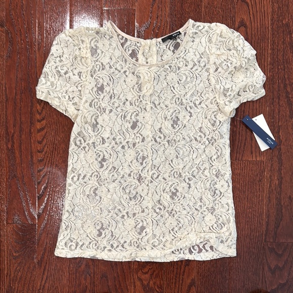 Aqua Elegant Cream Lace Top - Picture 2 of 2
